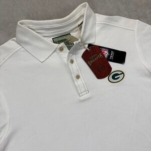 Green Bay Packers Polo Shirt Mens Small White‎ Tommy Bahama Football NFL NWT